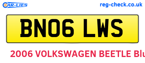 BN06LWS are the vehicle registration plates.