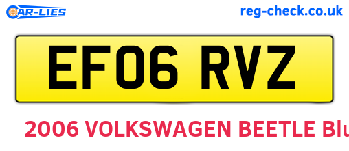 EF06RVZ are the vehicle registration plates.