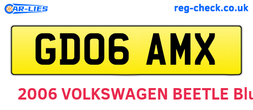 GD06AMX are the vehicle registration plates.