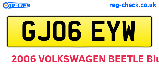 GJ06EYW are the vehicle registration plates.