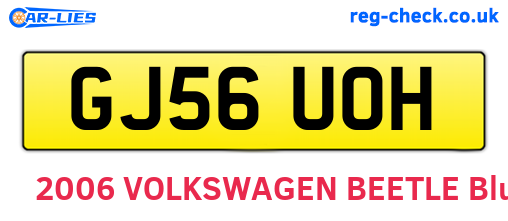 GJ56UOH are the vehicle registration plates.