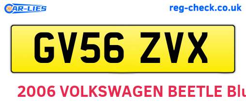 GV56ZVX are the vehicle registration plates.