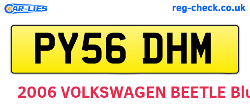 PY56DHM are the vehicle registration plates.