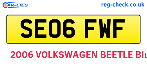 SE06FWF are the vehicle registration plates.