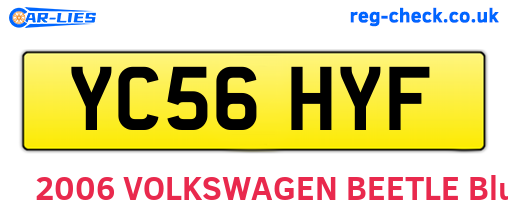 YC56HYF are the vehicle registration plates.