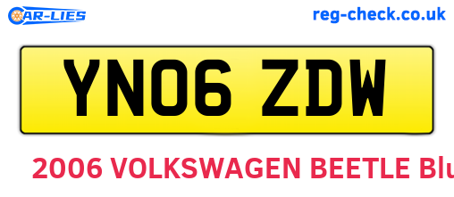 YN06ZDW are the vehicle registration plates.