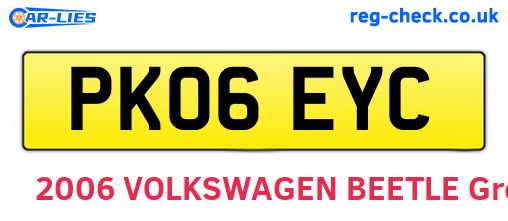 PK06EYC are the vehicle registration plates.