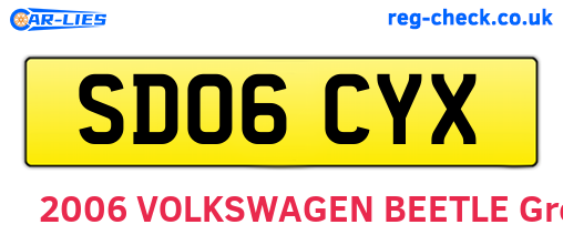 SD06CYX are the vehicle registration plates.