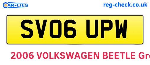 SV06UPW are the vehicle registration plates.