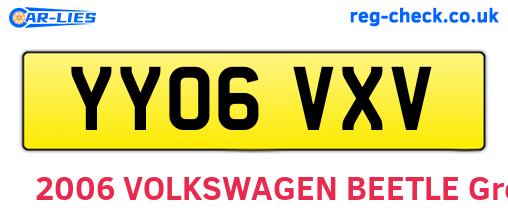 YY06VXV are the vehicle registration plates.