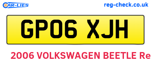 GP06XJH are the vehicle registration plates.