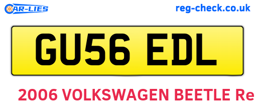 GU56EDL are the vehicle registration plates.