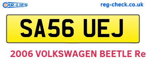 SA56UEJ are the vehicle registration plates.