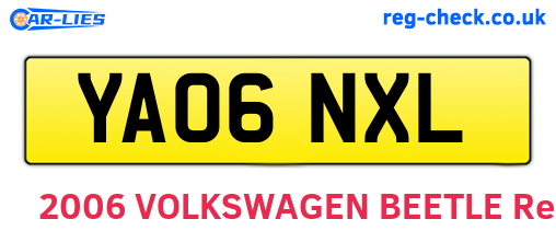 YA06NXL are the vehicle registration plates.