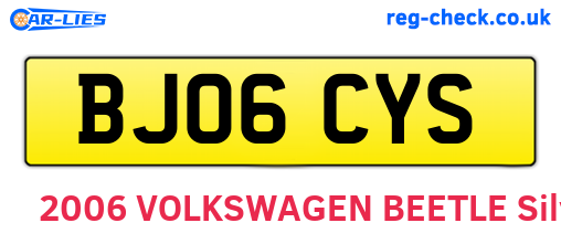 BJ06CYS are the vehicle registration plates.