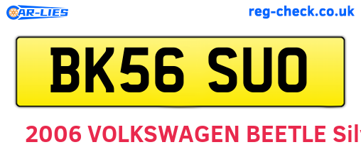 BK56SUO are the vehicle registration plates.