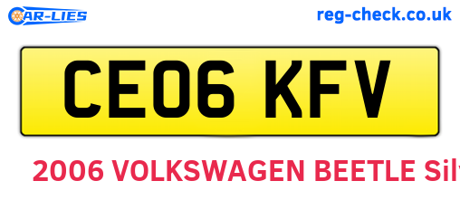 CE06KFV are the vehicle registration plates.