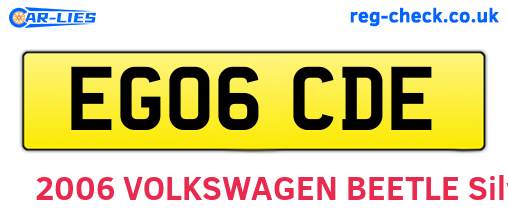 EG06CDE are the vehicle registration plates.