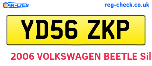 YD56ZKP are the vehicle registration plates.