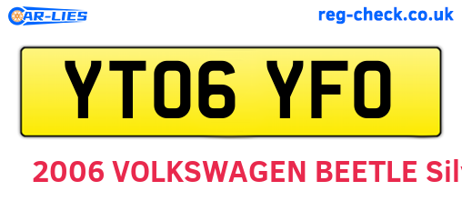 YT06YFO are the vehicle registration plates.