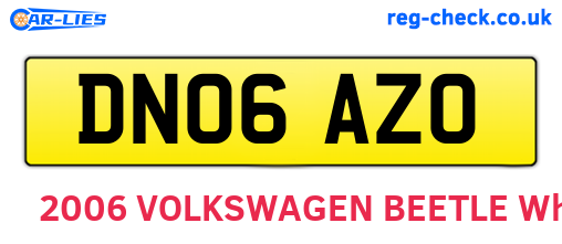 DN06AZO are the vehicle registration plates.