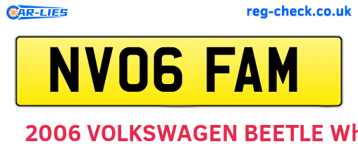 NV06FAM are the vehicle registration plates.