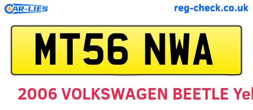 MT56NWA are the vehicle registration plates.