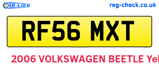 RF56MXT are the vehicle registration plates.