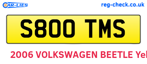 S800TMS are the vehicle registration plates.
