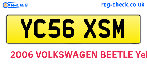 YC56XSM are the vehicle registration plates.