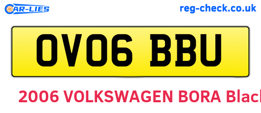 OV06BBU are the vehicle registration plates.