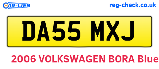 DA55MXJ are the vehicle registration plates.