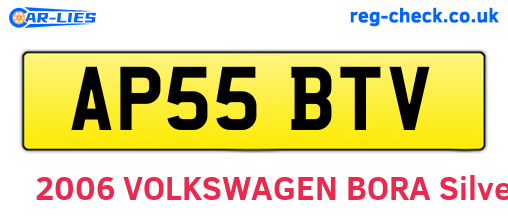 AP55BTV are the vehicle registration plates.