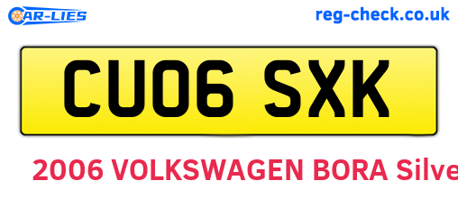 CU06SXK are the vehicle registration plates.
