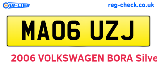 MA06UZJ are the vehicle registration plates.