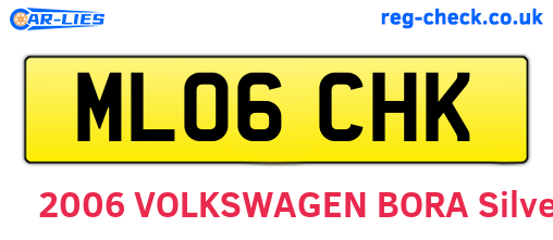 ML06CHK are the vehicle registration plates.