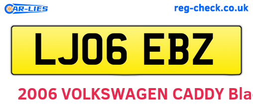 LJ06EBZ are the vehicle registration plates.