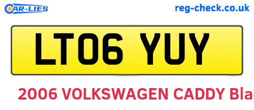 LT06YUY are the vehicle registration plates.