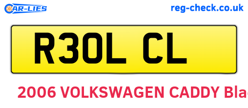 R30LCL are the vehicle registration plates.