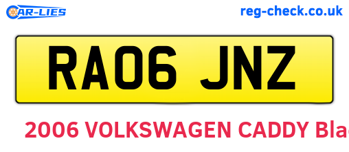 RA06JNZ are the vehicle registration plates.