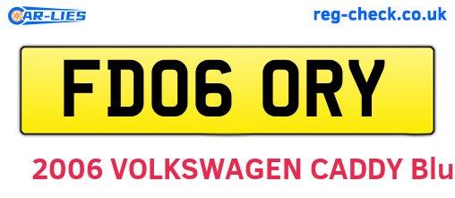 FD06ORY are the vehicle registration plates.