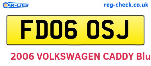 FD06OSJ are the vehicle registration plates.