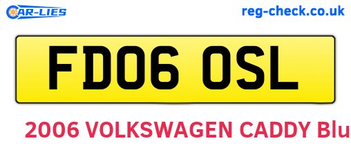 FD06OSL are the vehicle registration plates.