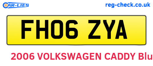 FH06ZYA are the vehicle registration plates.