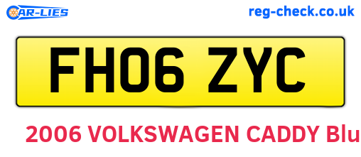 FH06ZYC are the vehicle registration plates.