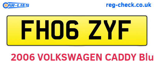FH06ZYF are the vehicle registration plates.