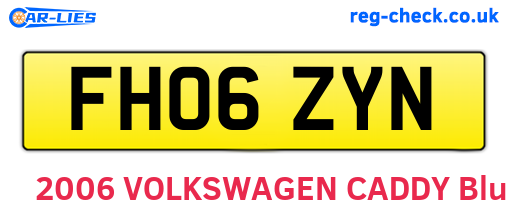 FH06ZYN are the vehicle registration plates.