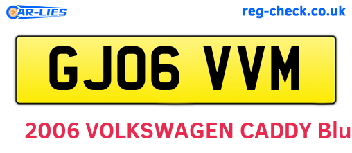 GJ06VVM are the vehicle registration plates.