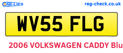 WV55FLG are the vehicle registration plates.