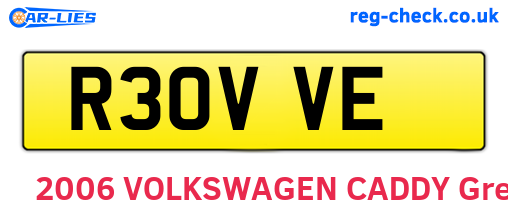 R30VVE are the vehicle registration plates.